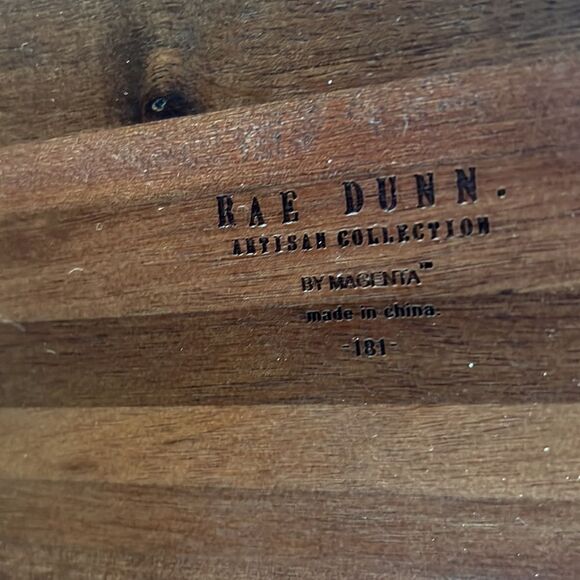 Rae Dunn Cermic Bowl Set with Wooden Lids & Tray - Picture 5 of 9